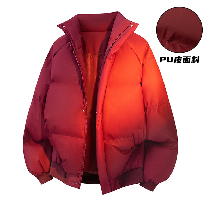 立体新款冬季羽绒立领PU皮棉服棉袄韩版宽松外套A436-2522-P80图片