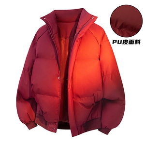 立体新款冬季羽绒立领PU皮棉服棉袄韩版宽松外套A436-2522-P80图片