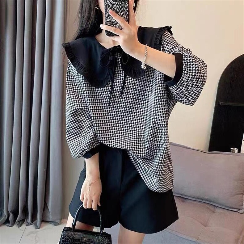 夏装减龄薄料拼接小衫，其它，雪儿伊秀