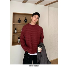 JY444-P46美式复古休闲慵懒风V领针织衫男纯色外套，男装针织衫/毛衣，星座1501-3