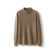 2025春秋新款羊绒衫男100纯山羊绒通勤百搭针织衫半高领纯色上衣，男装羊绒套衫，牧群羊绒