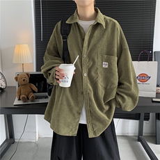 秋冬灯芯绒外套长袖韩版衬衫宽松衬衣情侣男女ins潮港风H202/P45，男装衬衫，电商A221A