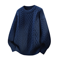 78267-P50秋季时尚圆领毛衣外套男士宽松针织衫男加厚保暖打底衫，男装T恤，电商D310B