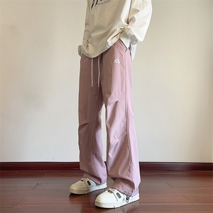 KP815 P28港风工装休闲裤男宽松直筒束脚伞兵裤图片