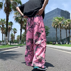青春流行长裤印花男休闲裤夏季潮潮流时尚潮牌宽松型阔腿裤直筒，男装休闲裤，四季星座218-1