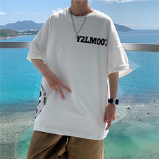 1图案已注册港风日系中性休闲情侣大码风短袖DT7654P28控45，男装T恤，星座226-2