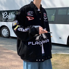 美式hiphop外套男春秋潮飞行员夹克高街刺绣机车赛车服J2658-p73，男装夹克，星座1008-1
