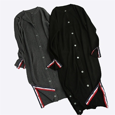 2025年秋季新款系扣针织女士中长款开衫外套时尚休闲通勤百搭，女装针织衫/毛衣，江杉羊绒