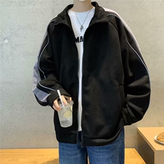 麂皮绒翻领休闲外套男士春秋潮牌夹克痞帅男生装棒球服JK117P63，男装夹克，星座410-2