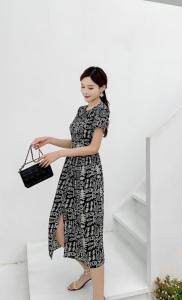 碎花修身显瘦连衣裙，女装连衣裙，天使公主