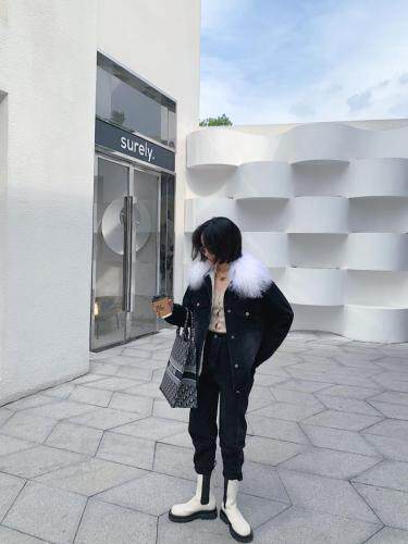 牛仔加绒外套图片