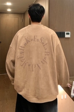 Y34P40秋季港风麂皮绒圆领卫衣男宽松长袖T恤打底衫外套，男装卫衣，星座1204-3