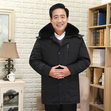 2020电商B247冬新款休闲保暖羽绒服真毛领可拆卸内里外套867-P300，男装羽绒服，电商B247