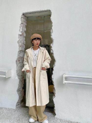 【现货】韩新款休闲连帽风衣，女装风衣，安吉拉