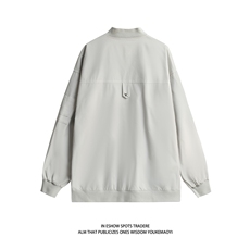 白底平铺2025秋装宽松棒球领飞行服夹克男女装秋季外套潮S228-P88，男装夹克，电商A233-2