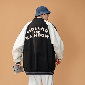 25新款撞色棒球服潮流情侣字母夹克上衣 9106/P95图片