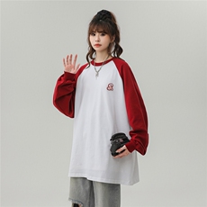 中性插肩袖设计大码S立体贴标短款印花字母卫衣女WY77079P30控48，男装卫衣，星座226-1