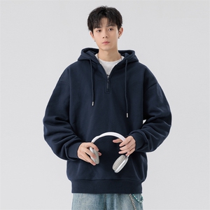 男女同款学生卫衣320克光版半拉链连帽套头卫衣 A406 W122 P35图片