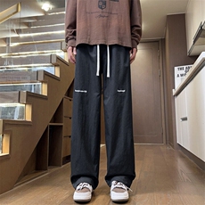 2025春季新款内景大码美式刺绣直筒裤M-5XHK24774-特P35，男装休闲裤，电商A022