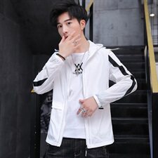 2021春夏薄外套百搭防晒服男潮流韩版夏季连帽防晒衣F918，男装夹克，星座509