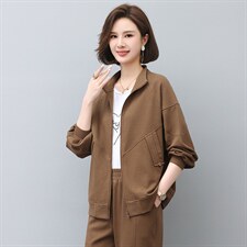 2022年秋季新款韩版立领短外套女士短款拉链开衫修身显瘦女，女装短外套，忆绮罗