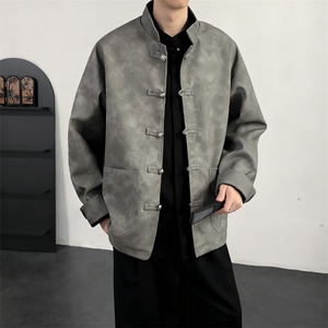 2025秋装新款 风皮衣夹克外套 新中式大码唐装复古 2515-P128图片