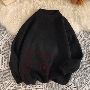 M18236-P45 加绒款-P65半高领毛衣男士大码针织衫男毛线衣男图片
