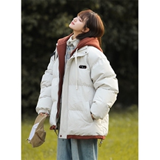 现货抖音得物二开三防加厚假两件拼接连帽棉衣冬季棉服LL9999，男装棉衣，电商A486