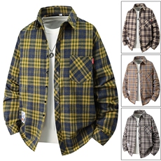 9903-P26元【3D图】主推格子潮流百搭设计时尚休闲男款衬衫，男装衬衫，星座1706
