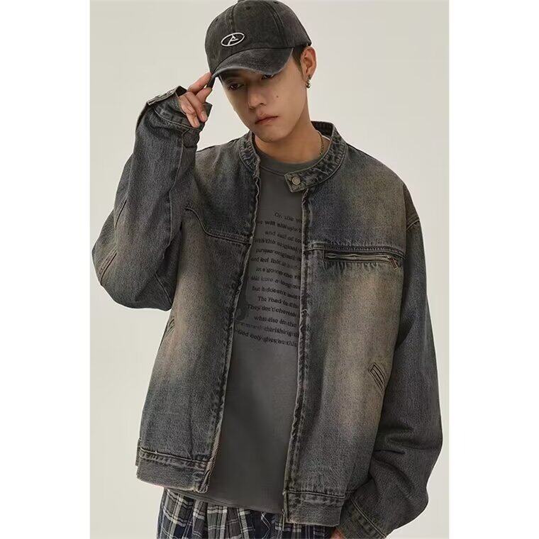 长袖立领春秋季水洗怀旧蓝牛仔外套新款男装夹克网图JN1218-P70,男装夹克,星座302B