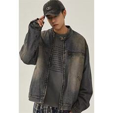 长袖立领春秋季水洗怀旧蓝牛仔外套新款男装夹克网图JN1218-P70，男装夹克，星座302B