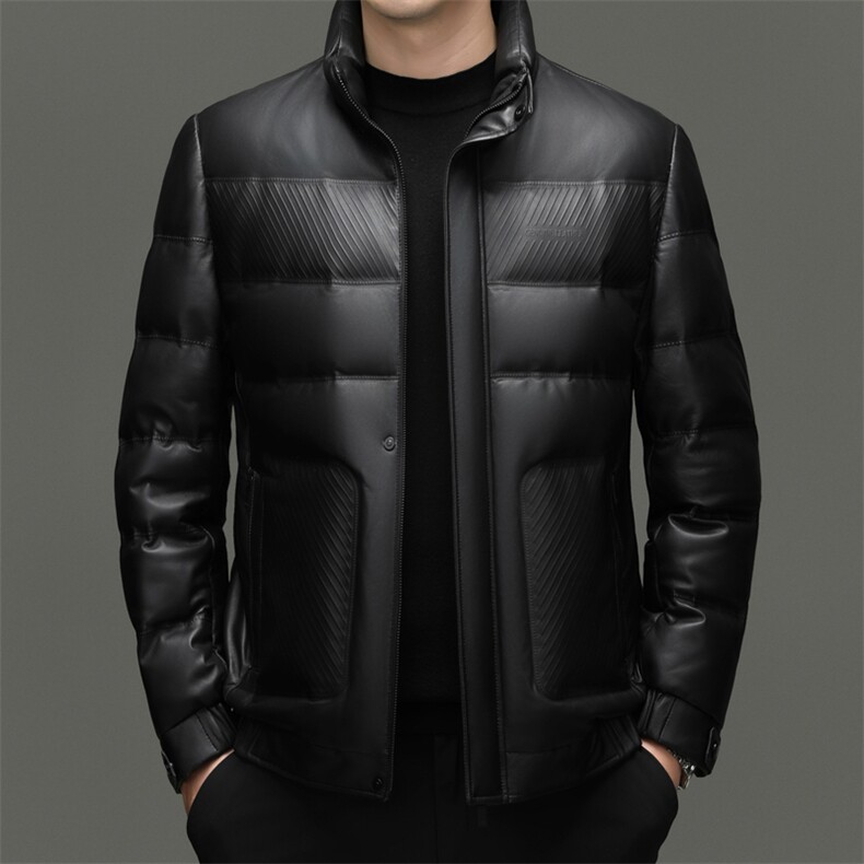 BG-W2813冬季男士海宁真皮羽绒服绵羊皮夹克羽绒内胆百搭外套,男装夹克,电商B360A（原721A）