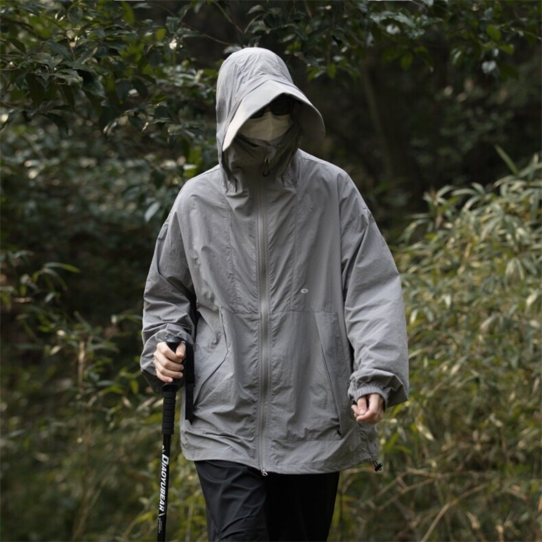 港风大码复古森系户外薄款男女连帽防晒服 XZ213-JKFS01-P65控78图片
