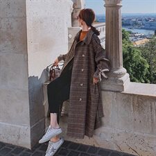 大货已出2020冬季新款格子外套8605-A58（），女装毛呢外套，浙宝225