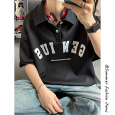 polo衫男潮流印花大码情侣翻领四色短袖T恤T3540-P33【特价】，男装T恤，电商A007