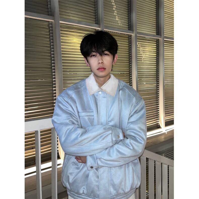A455-P108复古麂皮绒棒球棉服夹克棉服棉衣外套男女同款领子可拆,男装夹克,星座911