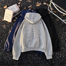 港风秋款男连帽卫衣钉珠刺绣宽松夹克外套WY745P53，男装夹克，星座1013-1