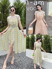 [现货]假两件套连衣裙，两色、四个尺码，女装连衣裙，依柏璐(1F)