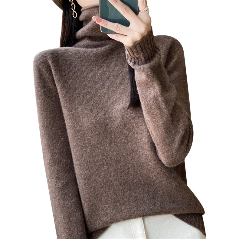 时尚百搭加厚羊毛女士高领毛衣显瘦保暖冬季必备单品,女装羊毛衫,九嘉羊绒