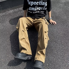 工装裤男夏季复古小众设计感阔腿伞兵裤痞帅休闲裤子NZ65，男装休闲裤，星座1116A-1（原606A）