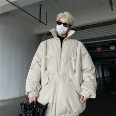皮棉服冬季宽松港风棉衣立领冬装棉袄外套男MY2415-特100控168，男装棉衣，电商B370
