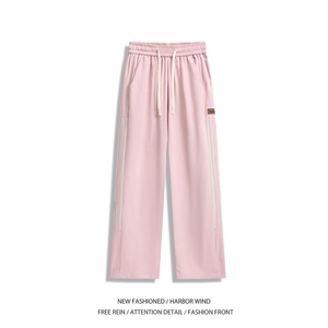 抖音品质夏季新款美式条纹冰丝宽松休闲裤B315-K25667-特p35控68图片