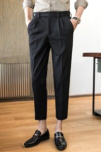 C795 2021年春夏款九分小西裤休闲男裤子同A105款-灰色图片