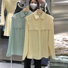 重工艺刺绣韩系衬衫，女装衬衫，锦雅(6F)