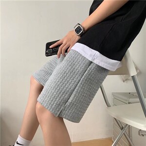 男春季潮流时尚华夫格休闲短裤K323P27图片