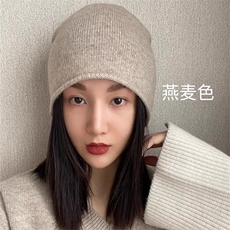 时尚保暖仿帽女秋冬季新款简约百搭针织毛线帽韩版潮学生帽子，帽子，珍珑羊绒