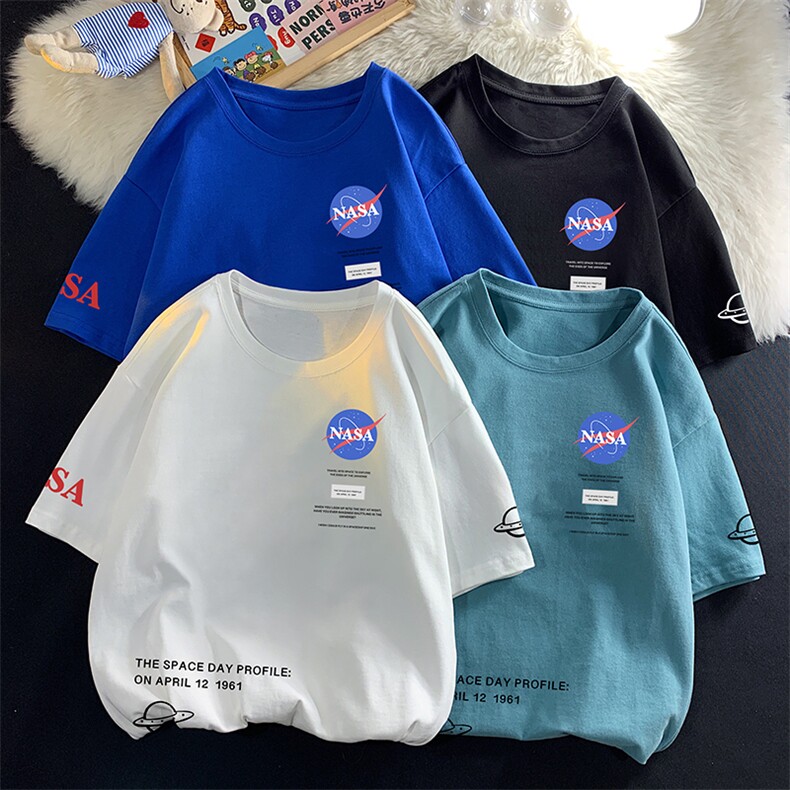 DX17243-P20NASA纯棉短袖t恤男大码半袖打底衫宽松体恤衫平铺,男装T恤,电商A040