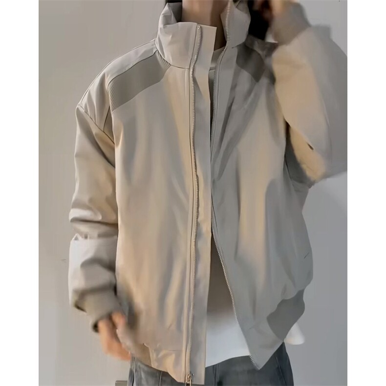 高品质春装新款老钱风美式高街解构立领棒球服飞行夹克潮休闲外套,男装夹克,电商A486-1