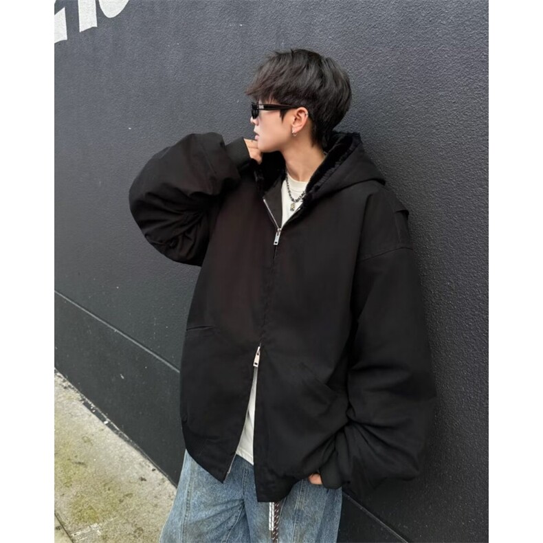 美式秋冬加厚毛领座山雕连帽夹克外套M6155P120,男装夹克,星座1116-2