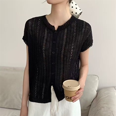 新款针织开衫时尚百搭休闲风，女装衬衫，锦弘羊绒